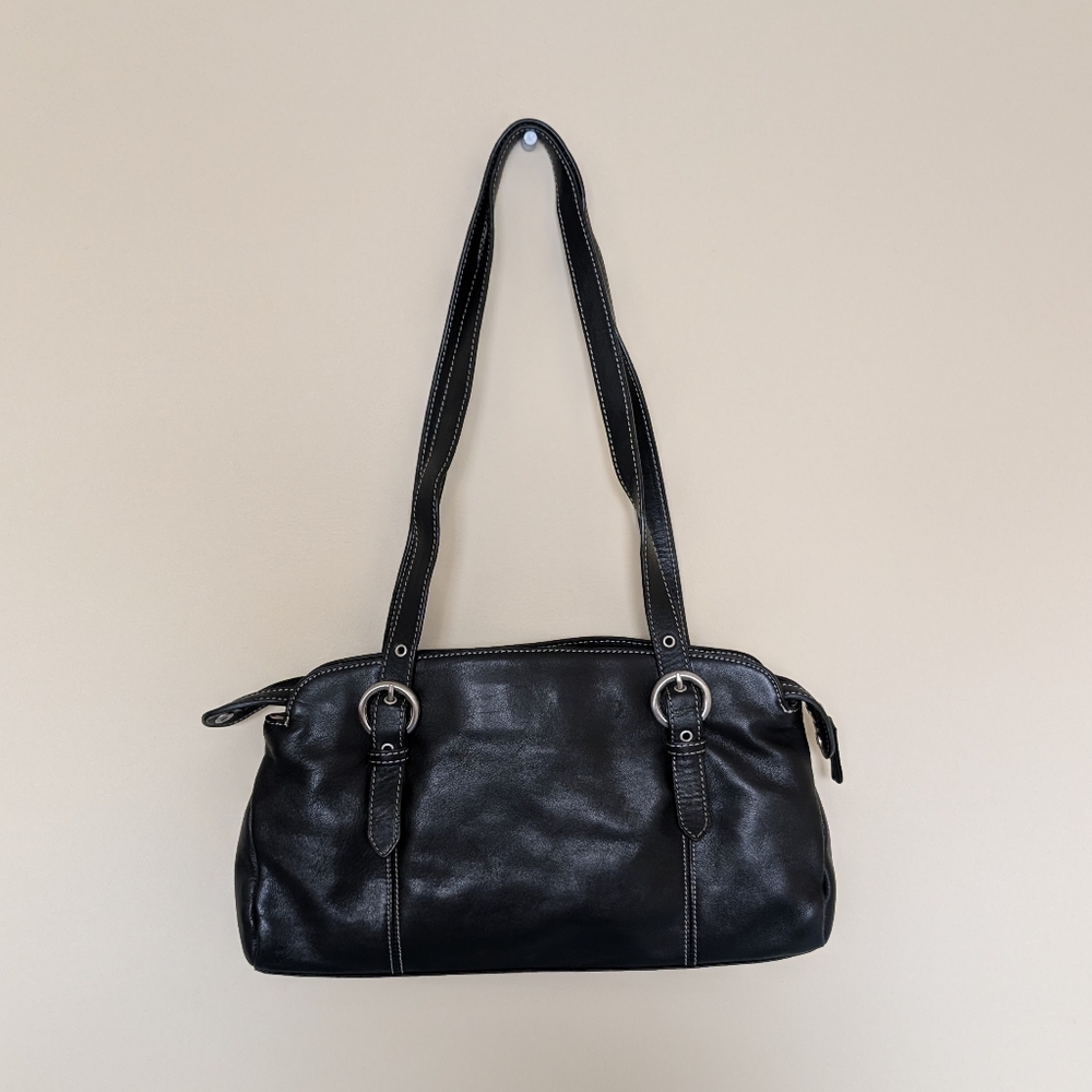 Vintage Black Leather Satchel